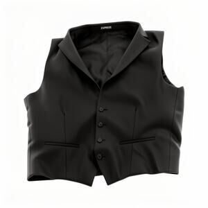 Express Men's Black Suit Vest - Large - Notch Lapel - NWOT